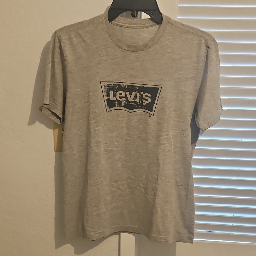 Levi's Gray Short Sleeve T-Shirt with Crew Neck and Iconic Logo
